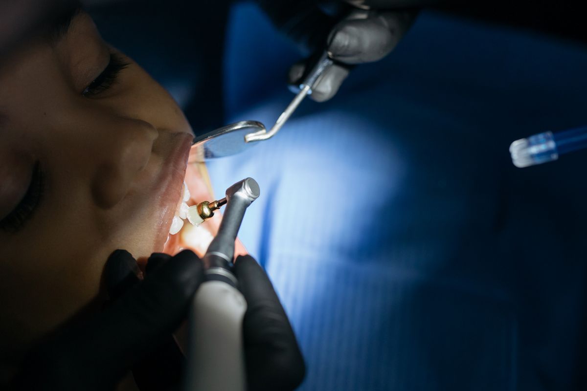 Treatment on a child tooth
