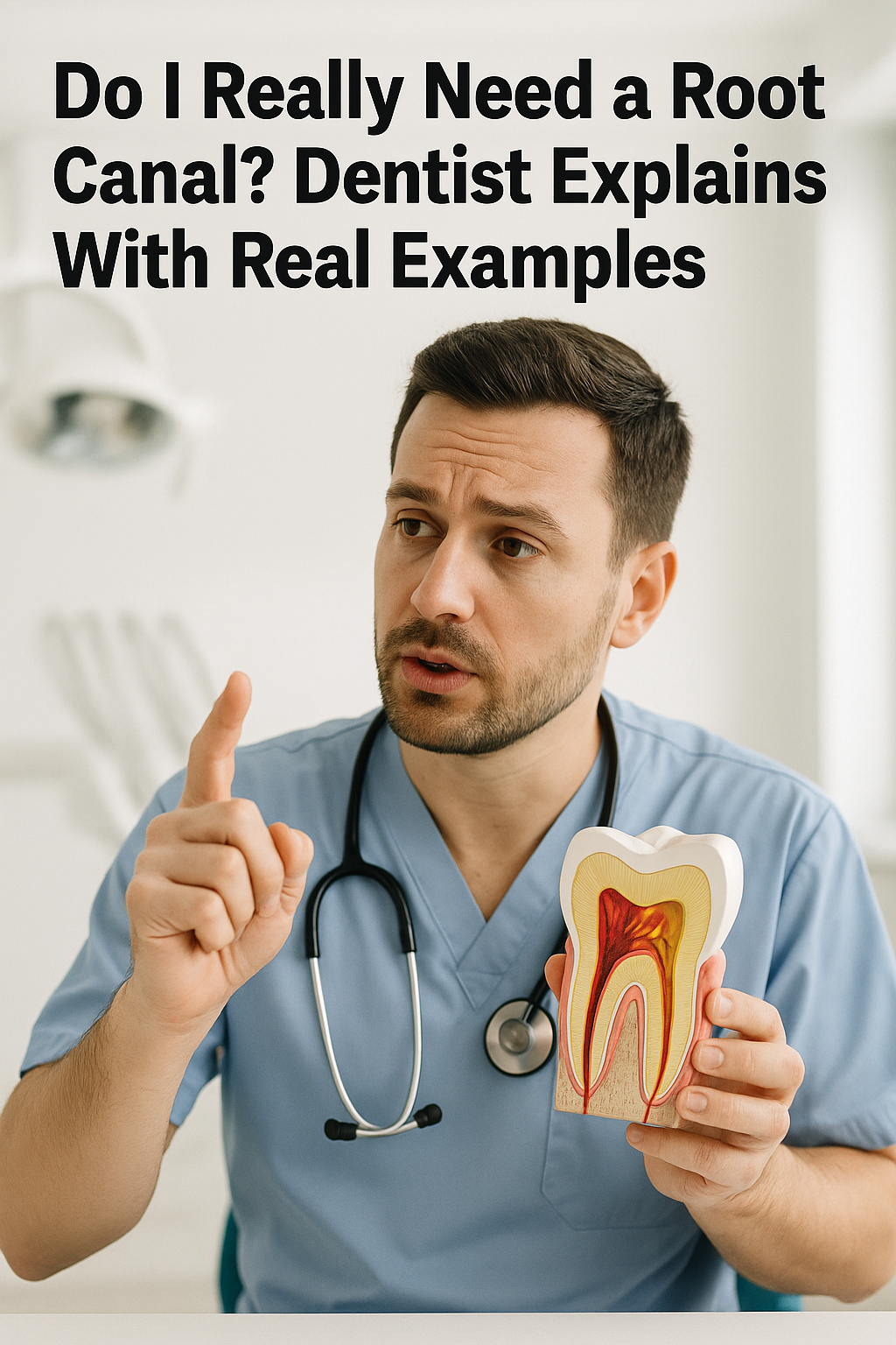 Dentist consultation about root canal treatment recommendation
