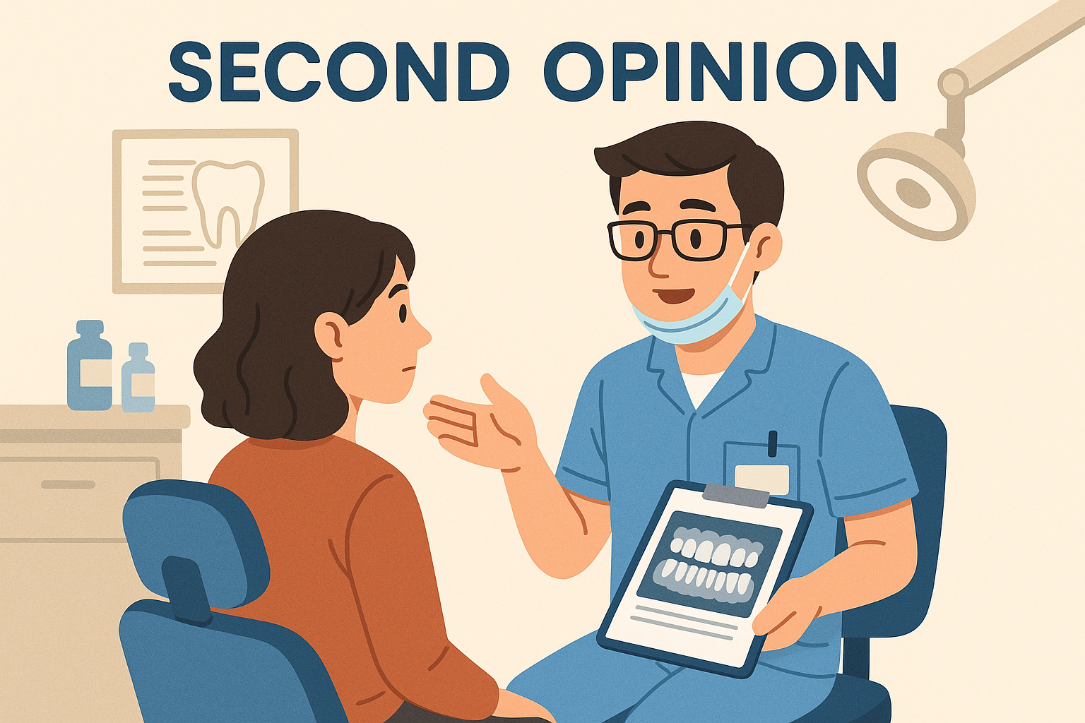 Professional dentist providing second opinion consultation